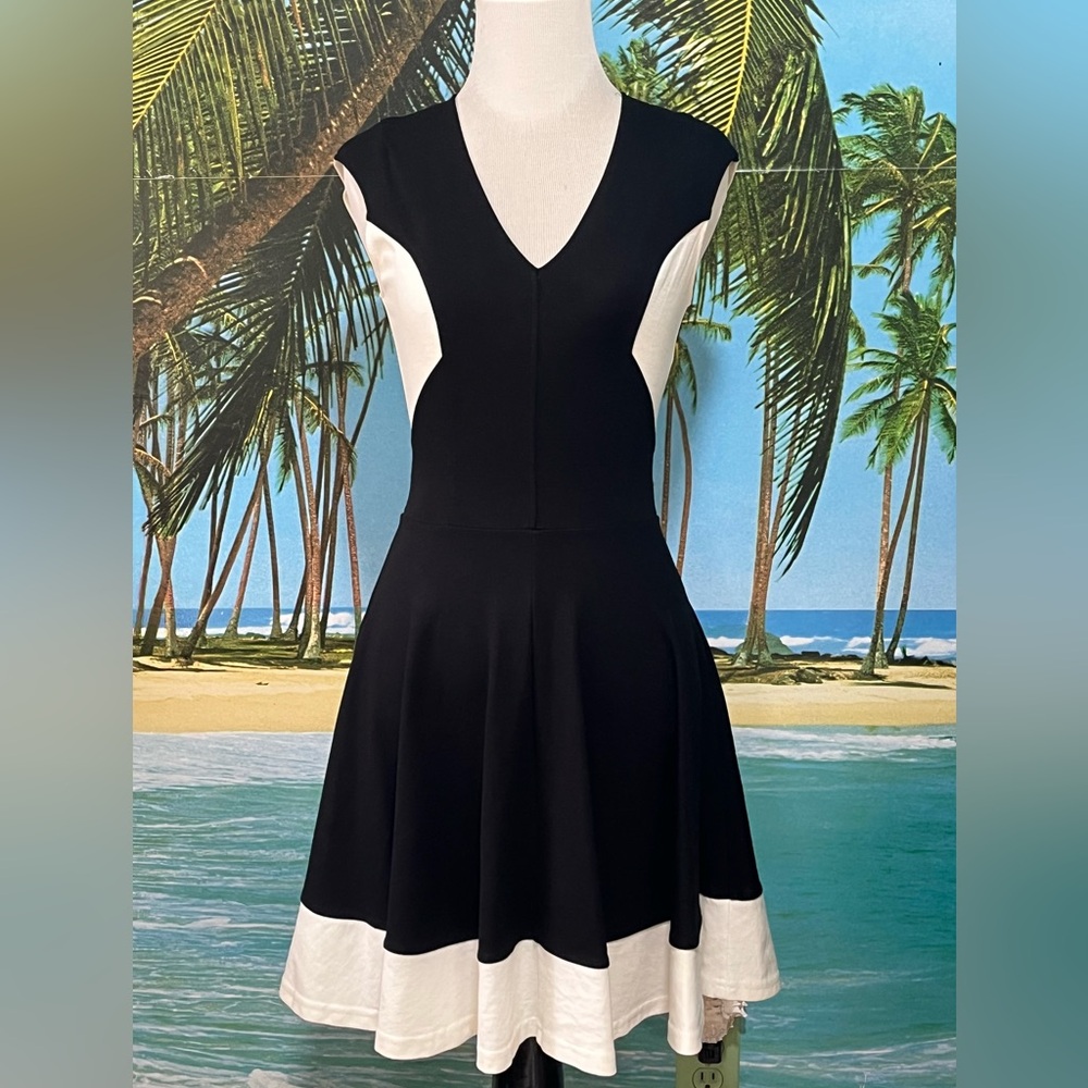 Bar III Two-Tone Black and White Mini Dress